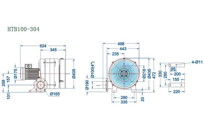 HTB100-304,2.2kw中壓鼓風(fēng)機(jī)